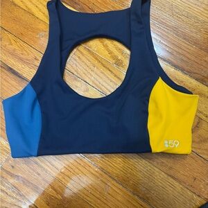 Dynamic Black and Yellow Sports Bra